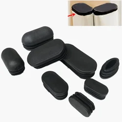 Bouchon de tube ovale en plastique, 10 pièces, couvercle de trou de tuyau, antidérapant, couvre-pied de table, chaise, tapis de protection du sol, pieds de nivellement de meubles