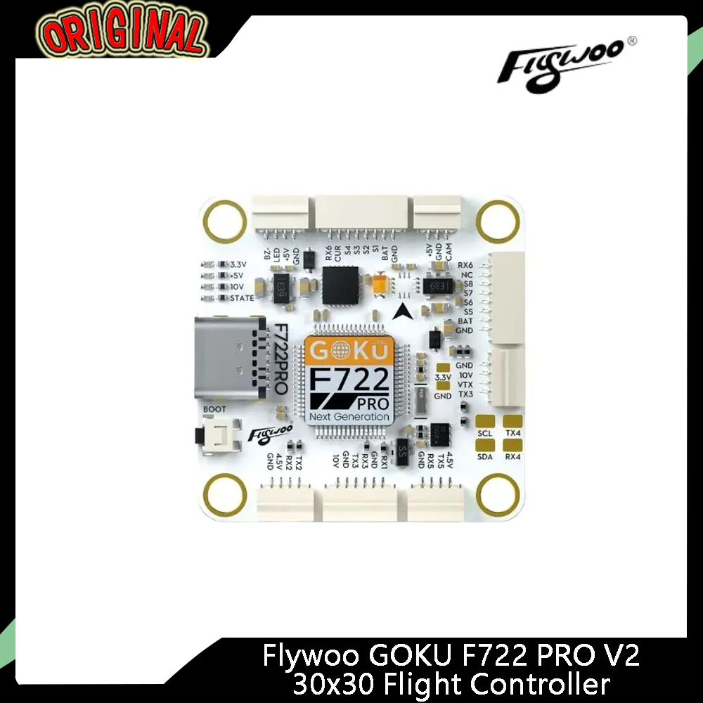

Flywoo GOKU F722 Pro V2 30x30 Flight Controller - 16MB Black Box, Plug-and-Play, Modular for FPV DIY