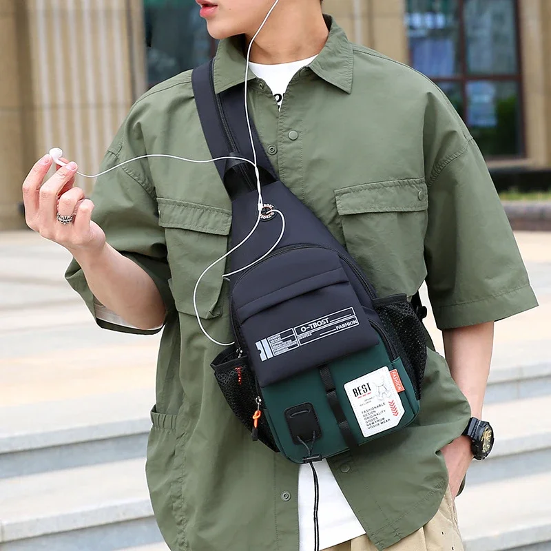 New casual fashion multi-function chest bag men's outdoor travel large capacity multi backpack shoulder bag