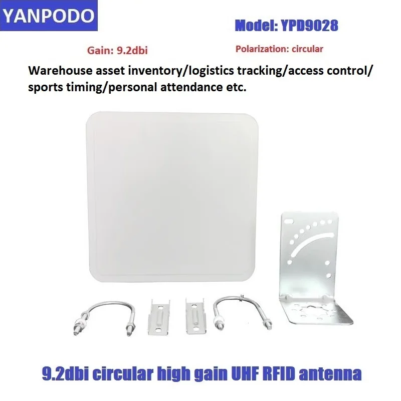 Yanpodo Full Size UHF RFID 6-12dbi Passive Circular Antenna 860-960MHz with Multi Ports Reader for Asset Warehouse Management