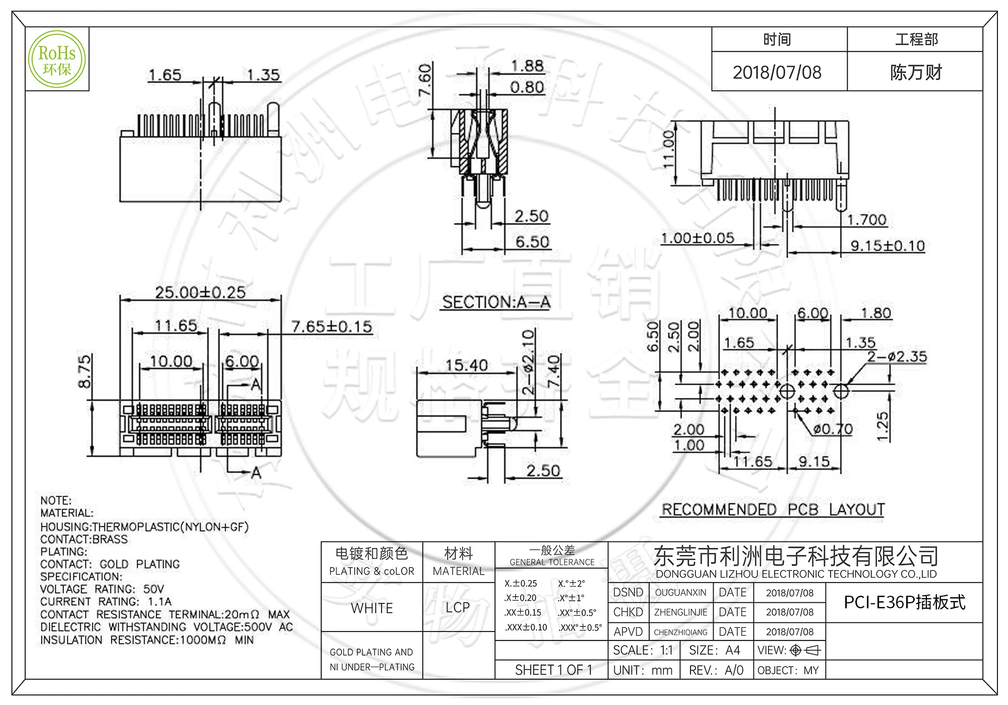 YUXI 1-10 Stück PCIE PCI-E Steckplatz PCIE-36Pin Splint DIP In-Line PCI Grafikkarten-Steckverbinder Anschlussbuchse Schnittstelle – Detail 4