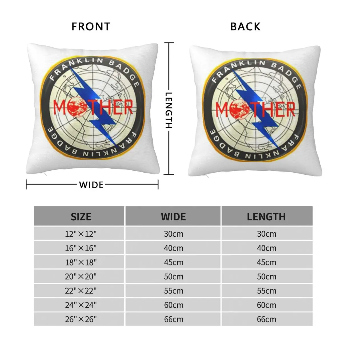 Franklin Badge Square Pillowcase Pillow Cover Polyester Cushion Decor Comfort Throw Pillow for Home Car