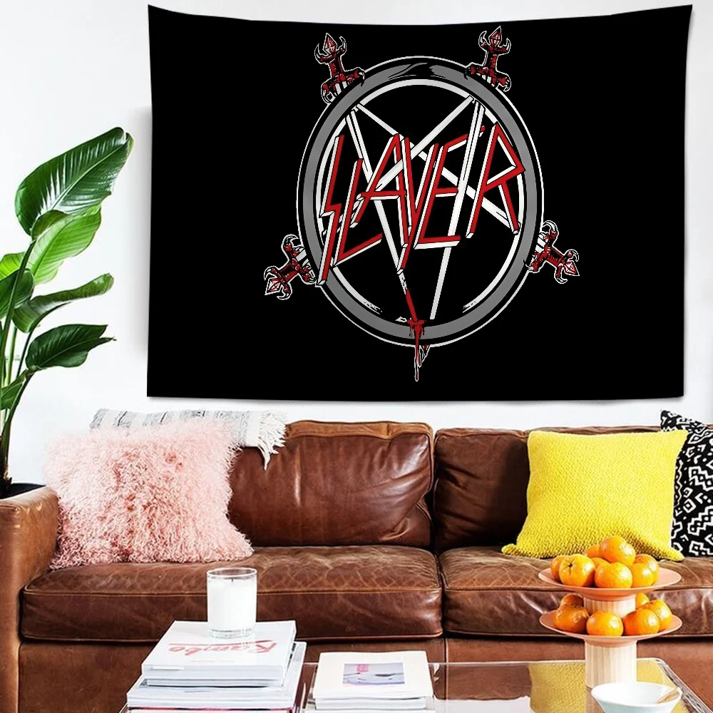 

Rock Slayer Heavy Metal Band Chart Tapestry Bohemian Wall Tapestries Mandala Wall Art Decor