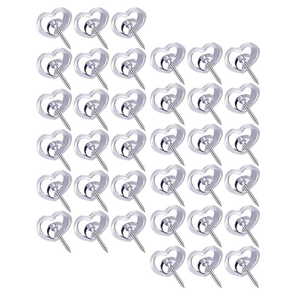 

200pcs Heart Shaped Thumb Tacks Push Pins Daily Use Multi Function Desk Accessories Office Supplies Map Tools
