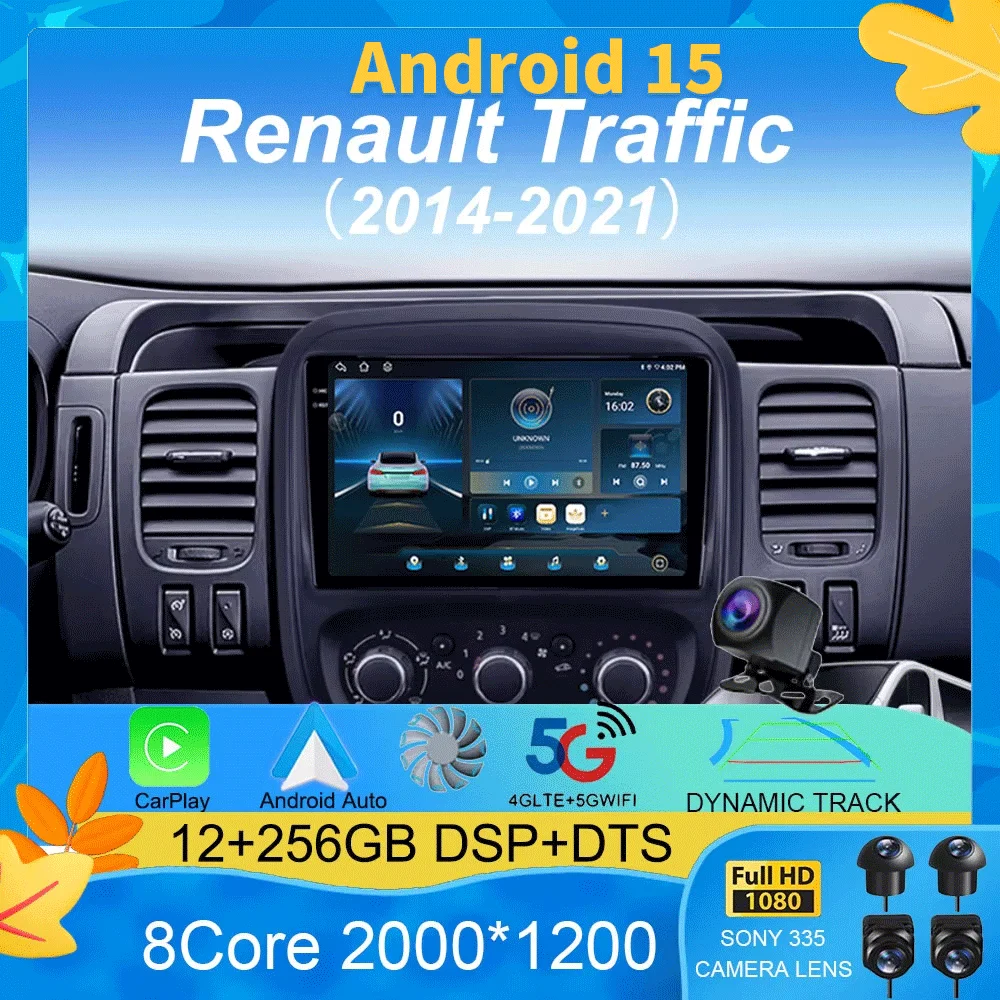 Android Auto Navigation For Renault Trafic 2014 - 2021 For Opel Vivaro 2014 - 2018 For Nissan NV300 Car Radio Multimedia Player