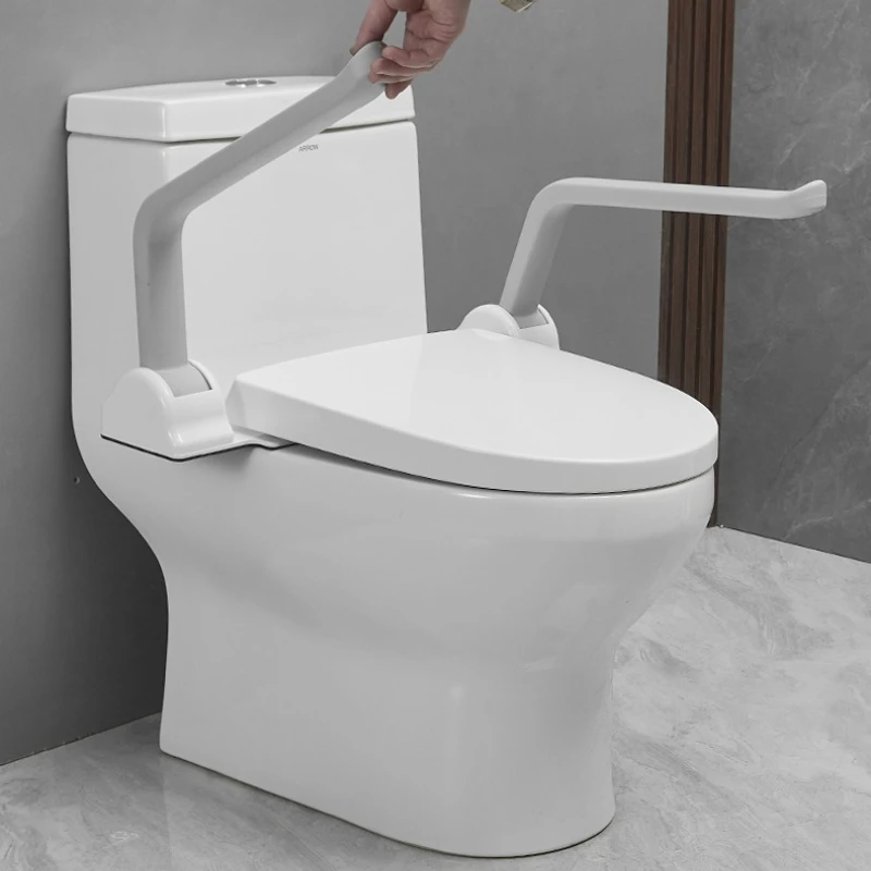 

No Drill Toilet Safety Grab Bar Anti-Slip Bathroom Assist Handle Elderly Toilet Support Rail | Wall-Mounted Toilet Seat Helper