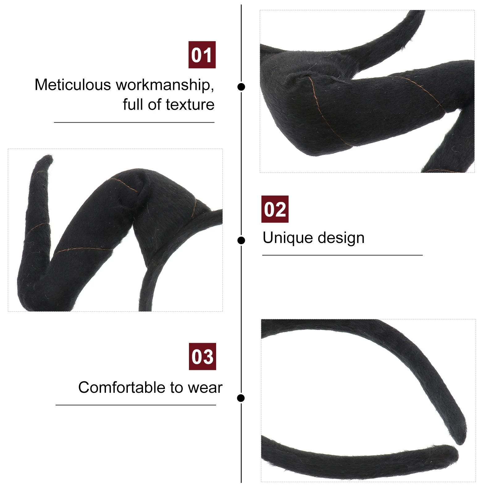 

Premium Simulation Bull Horn Hair Hoops Lightweight White Headband For Cosplay Party Supplies Decorative Photo Props Exaggerated