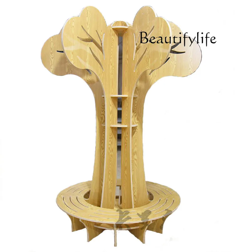 

Creative big tree modeling hall ornament tree seat library reading decorative stool window display stand