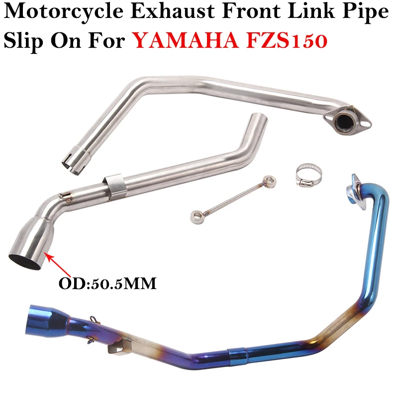 Full Systems Slip On For Yamaha FZS150 FZS 150 Motorcycle Exhaust Escape Muffler With Front Mid Link Pipe DB Killer Carbon Fiber