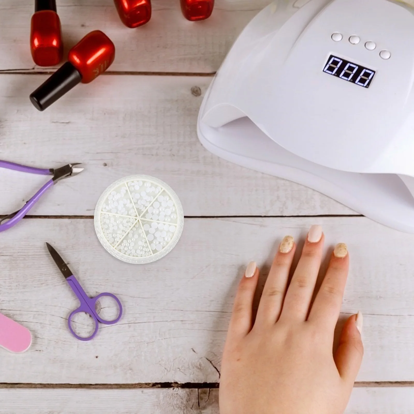 

1 Box Pearl Manicure Ornament Decorative Nail Charms DIY Nail Art Supplies Attractive Manicure Decors Manicures Charms