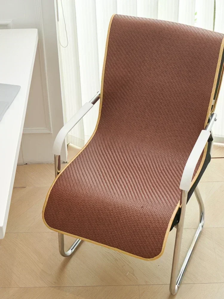 Summer Rattan Cushion Office Long Sitting Chair Covers Comfortable Non Slip Bamboo Mat and Stool Cover for Household Use