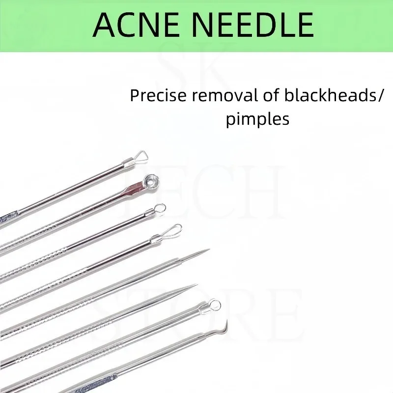 Ingrown Hair Tweezers Acne Blackhead Removal Needles Black Dots Cleaner Pore Cleaner Deep Cleansing Face Skin Care Tool Set