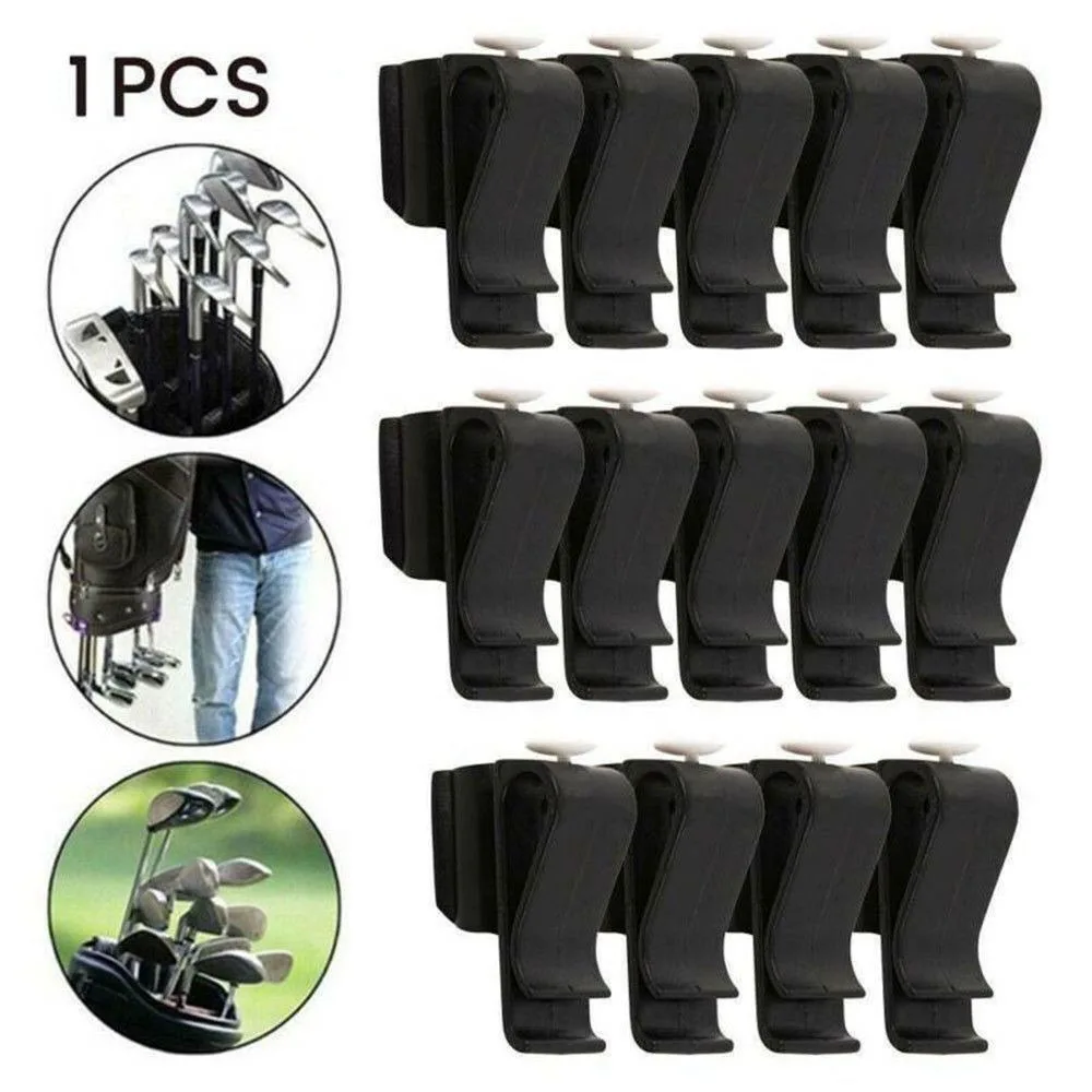 Durable Plastic Golf Club Bag Clips Putting Clip Black Golf Clubs Holder with White Marker Golf Accessories Bag Buckle Men