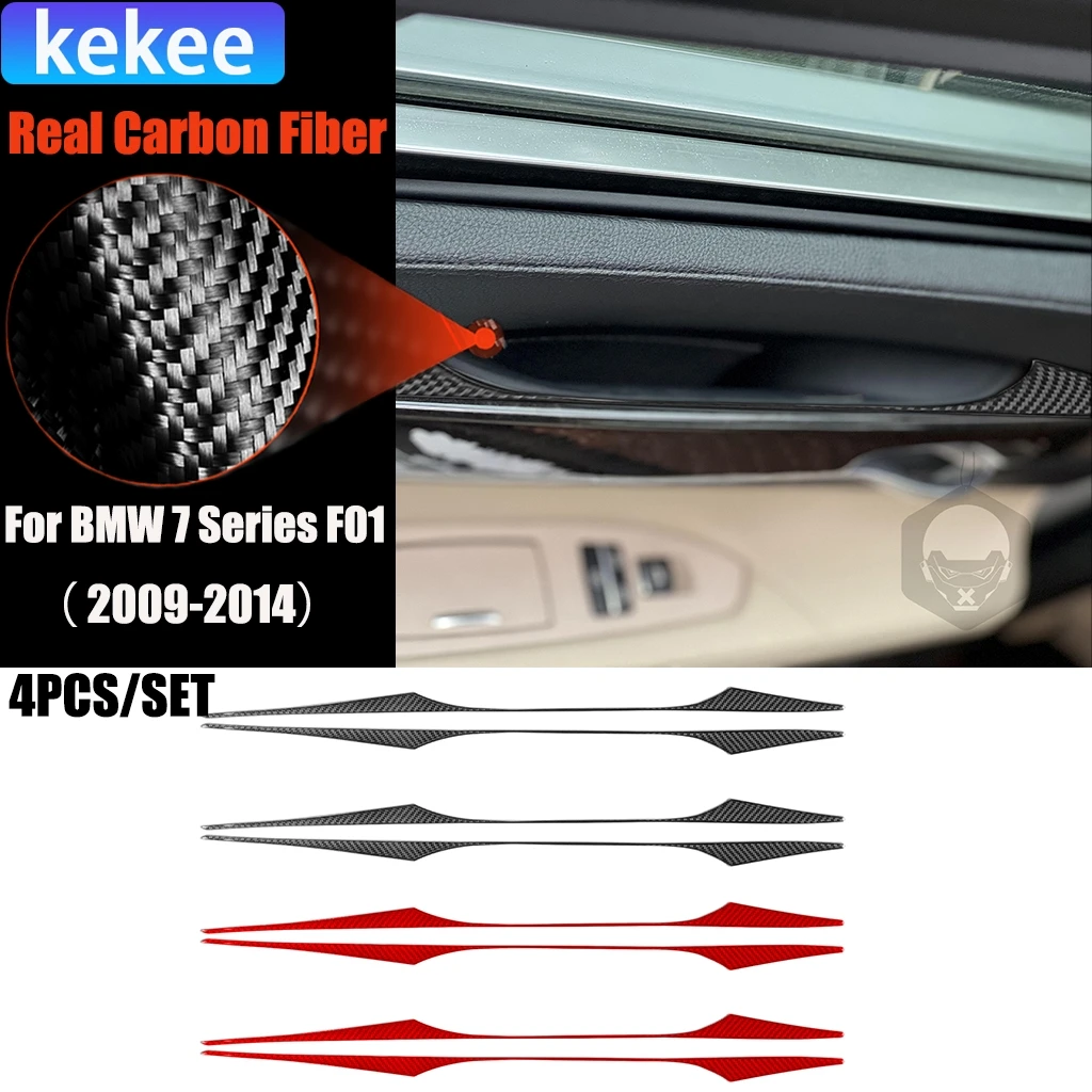 

Carbon Fiber Car Accessories Door Handle Strip Interior Trim Cover Soft Sticker For BMW 7 Series F01 730li 740li 750li 2009-2014