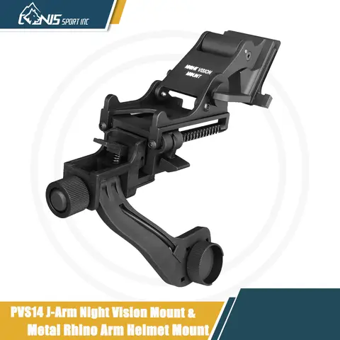CANIS SPORT INC PVS-14용 전술 NVG Rhino 마운트 - 조정 가능한 플립업 헬멧 어댑터, M88/MICH/고속 헬멧 호환