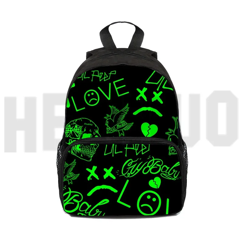 Kindergarten Kids Anime Rapper Lil Peep 3D Backpack 12/16 Inch Cartoon Printing School Bags for Girls Lil Peep Laptop Mochila