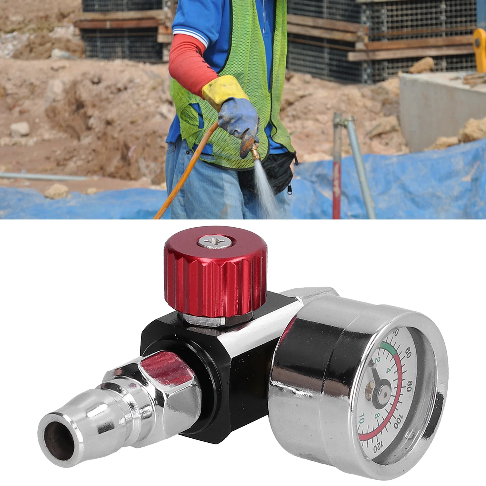 Paint Spray Guns Air Regulator Stainless Steel Easy Install Paint Gun Air Adjusting Regulator for Pneumatic Spray Gun