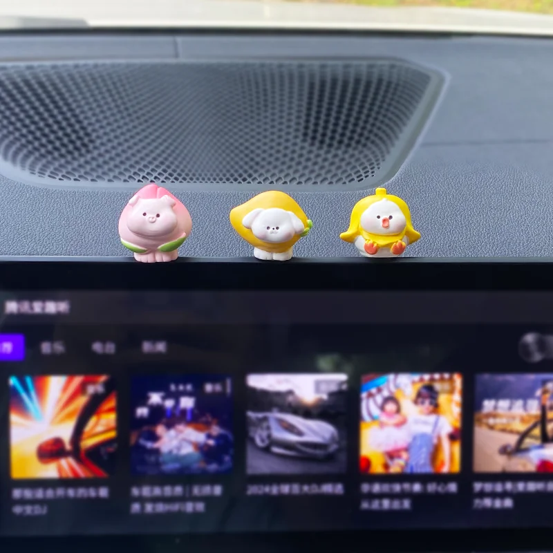 Fruit Animal Car Interior Decoration Cartoon Mango Dog Peach Pig Banana Chicken Girl Car Center Console Display Decoration