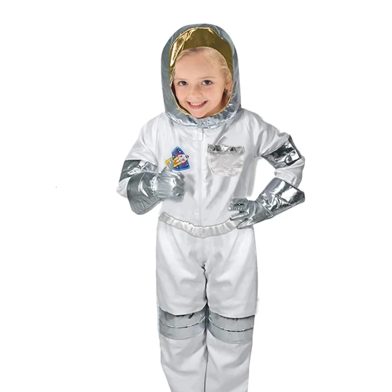 Astronaut Costume Spaceman Cosplay Children Helmet Rave Party Role-playing Christmas Carnival Full Dressing Rocket Space Suits A