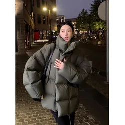 New Candy Color Down Cotton Padded Jacket Women Coat Korean Chic Puffer Jacket Thick Warm Outerwear Women's Clothes Short Parkas
