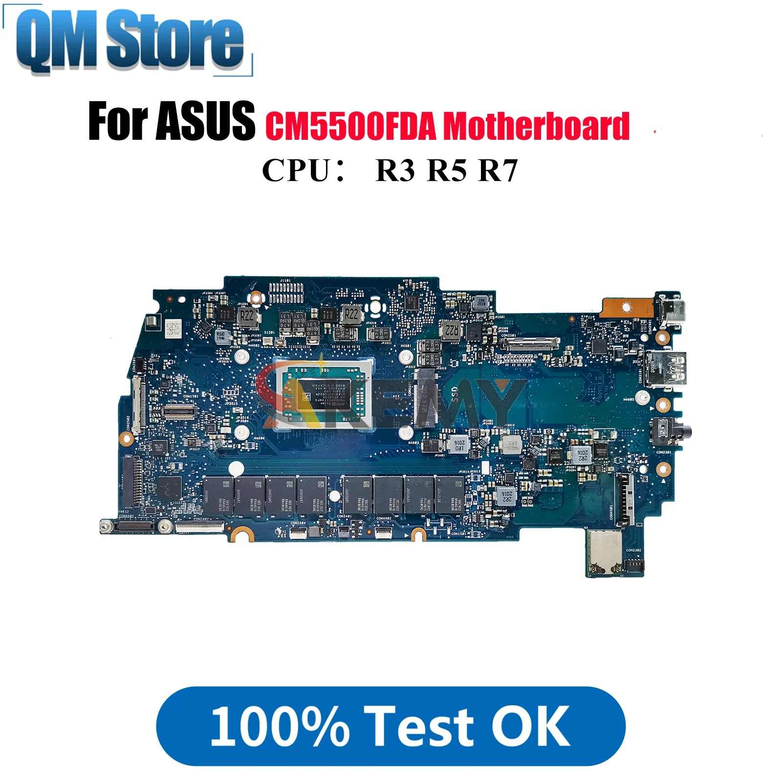 

Материнская плата для ноутбука CM5500FDA для ASUS Chromebook CM5500FDA CM5500F, материнская плата для ноутбука с процессором R3 R5 R7, 100% тестирование, ОК, быстрая доставка