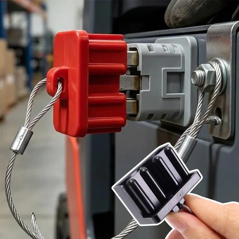 

Power Quick Disconnect Plug Dust Cover Cap With Stainless Steel Wire Lanyard PC Hard Sheath For Auto Forklift Trailer RV Boat