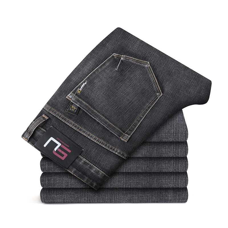 2025 New Men's Fashion Comfortable Breathable Stretch Jeans Vintage Blue Washed Stretch Cotton Denim Pants Male Brand Trousers