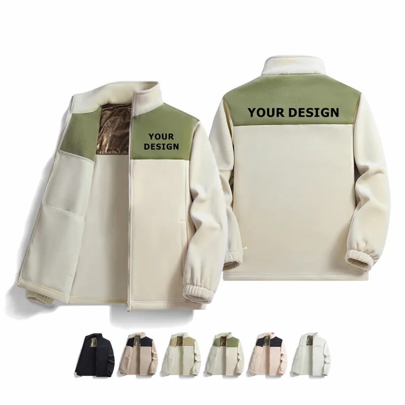 

Зимняя флисовая куртка, мужская повседневная утолщенная шерстяная куртка, дизайн высокого качества, теплое модное пальто для улицы, бесплатная печать вашего дизайна