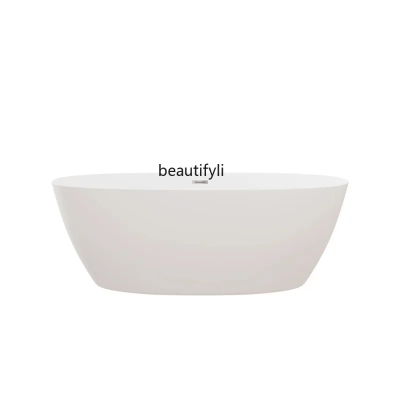 A076 Independent Acrylic Adult Bathtub Oval Household Large Space Ultra-Thin Side Bathtub