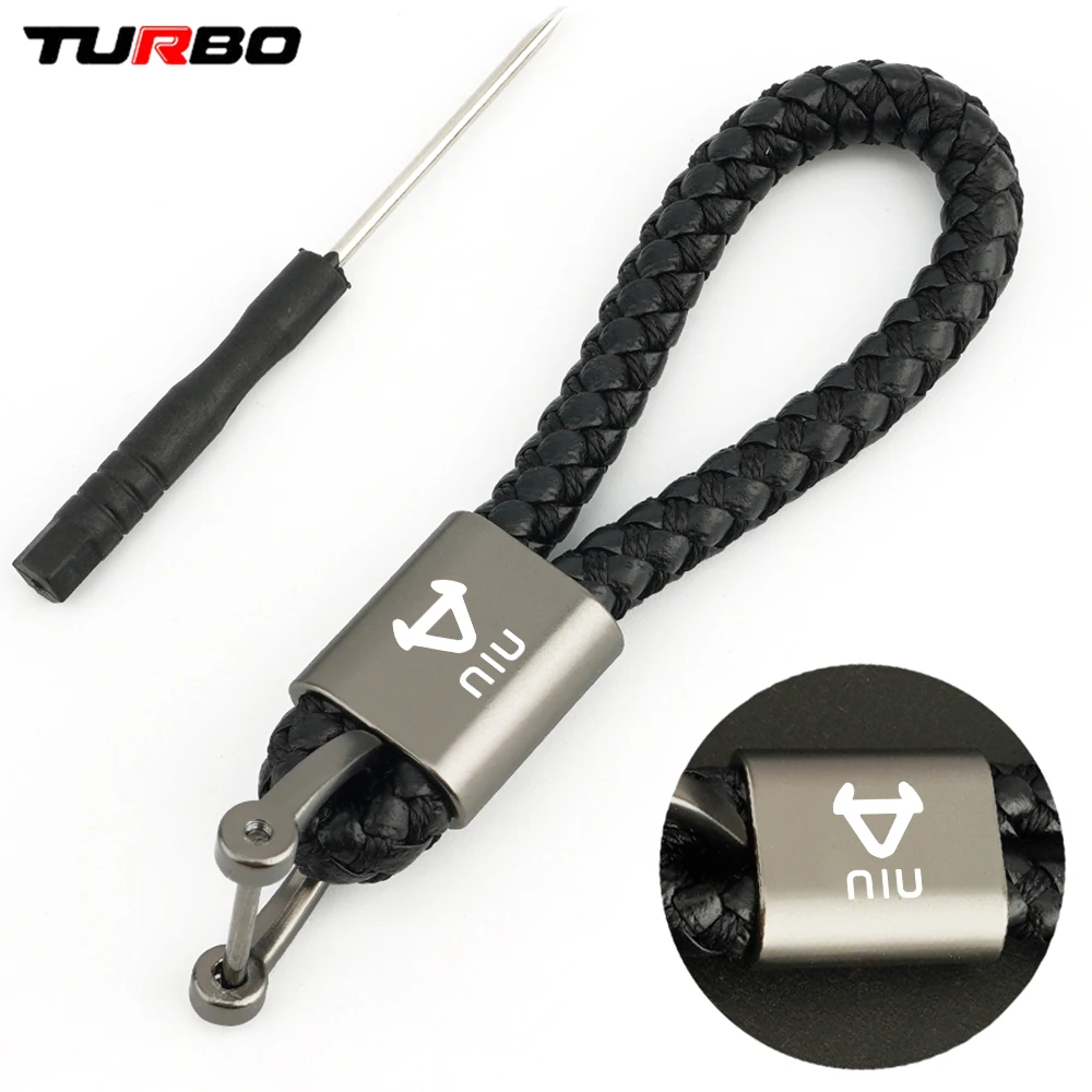 For NIU M1 M+ N1S NGT N1 U1 U+ US U+a U+b UQI Gova 03 Npro CNC Scooter Motorcycle CNC Braided Rope Keyring Metal Keychain