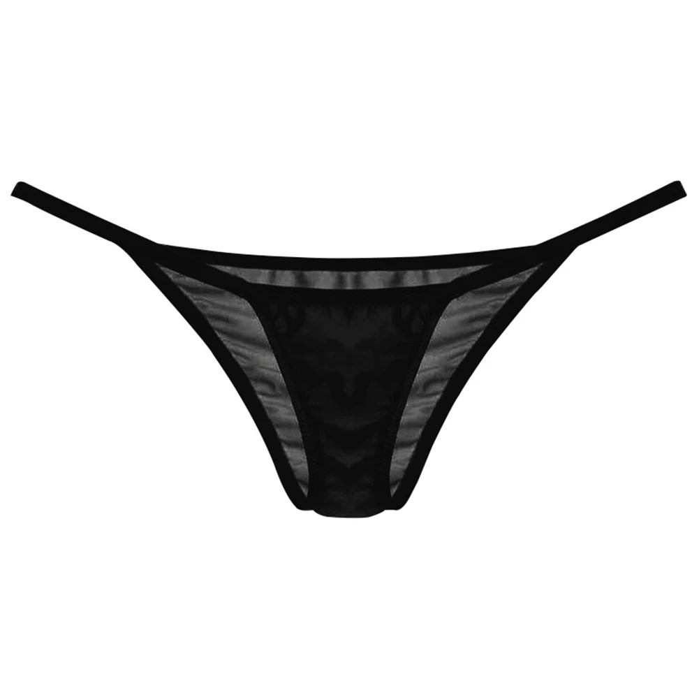 

Sexy Womens Sheer Mesh Panties See Through Low Rise Thongs Elastic Underwear Silky Ice Spaghetti G-Strings Bikini Underpants