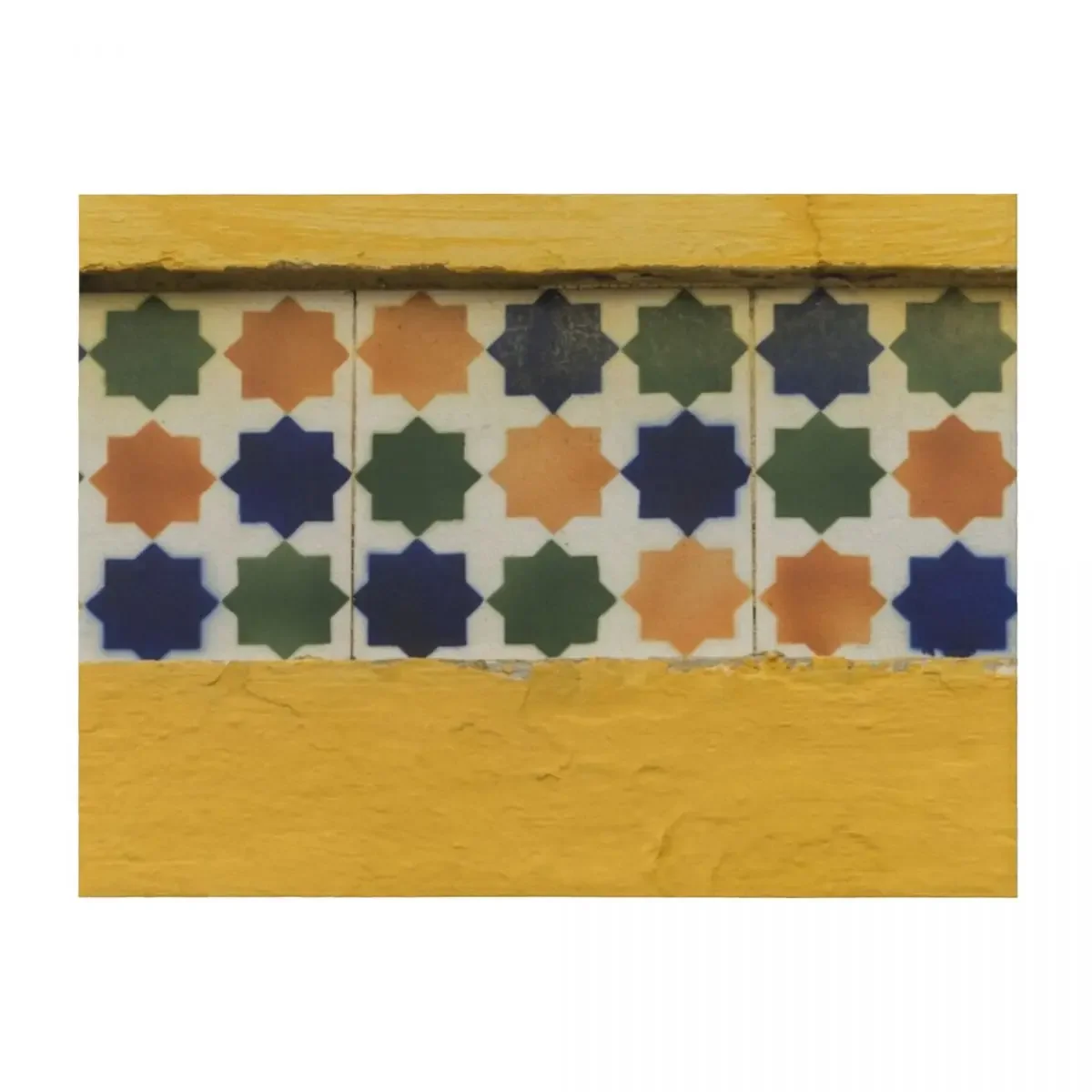 

Cheerful Eight Pointed Stars - Antique Portuguese Azulejo Tile Trim Throw Blanket Quilt Blankets For Baby Blankets