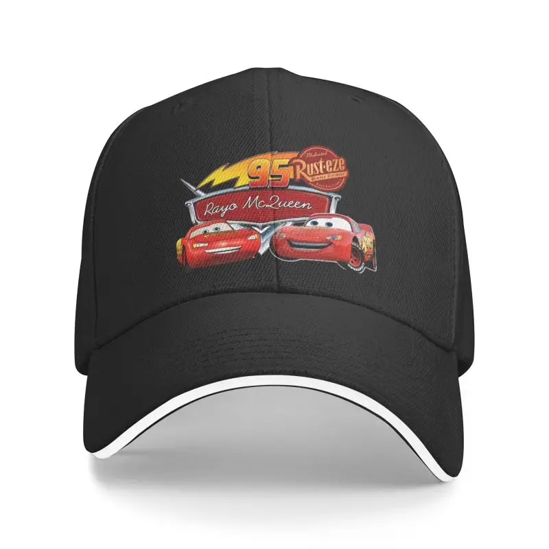 Custom Lightning McQueen Baseball Cap Women Men Adjustable Adult Cartoon Dad Hat