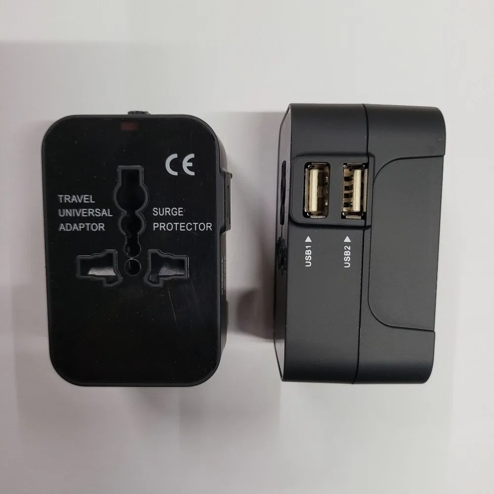 Dual USB Ports Universal Travel Adapter Safety Shutter Locking Design Power Adapter Type-C Port USB Port AC Power Converter