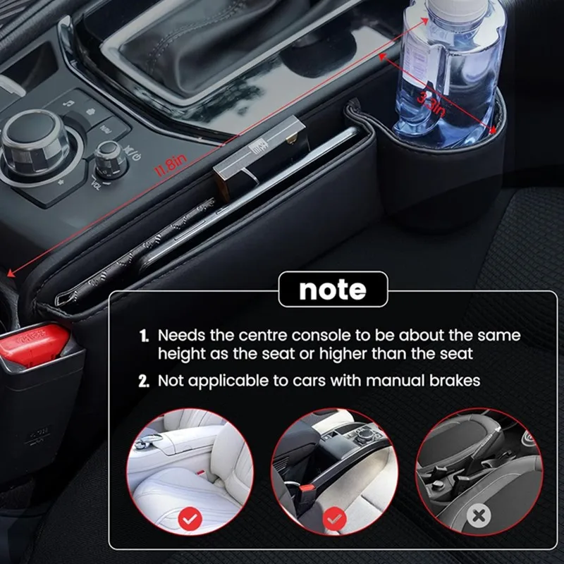 بو مقعد السيارة الفجوة المنظم متعددة الوظائف وحدة التحكم شق صندوق تخزين ل مقعد السيارة الفجوة حشو مع حامل الكأس الملحقات الداخلية