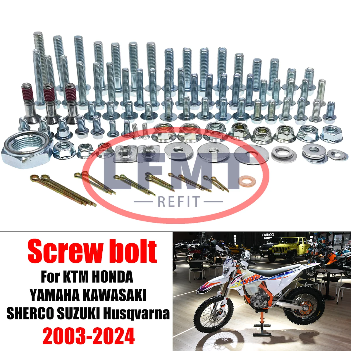 

Для KTM EXC EXC-F SX SX-F 125 150 200 250 300 350 400 450 500 530 2003-2021 комплект крепежных болтов из пластика для внедорожника