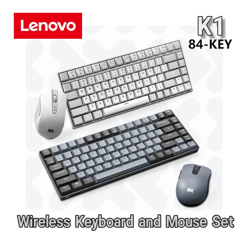 

Lenovo 2.4G Wireless Keyboard Mouse Set 84 Keys Standard Office Keyboard Gaming Keyboards Mouse Combo Keyboard For Laptop Tablet