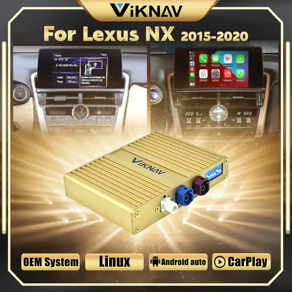 Viknav Linux Interface Decoding Box Fit For Lexus NX 2015-2020 Wireless Apple CarPlay Android Auto Upgrade Decoder Box