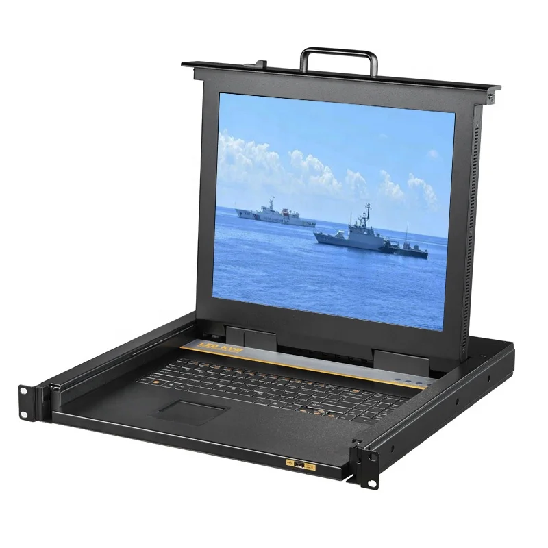 industrial all in one IP optional 17inch 32port 1U rackmount ip kvm switch with kvm drawer console