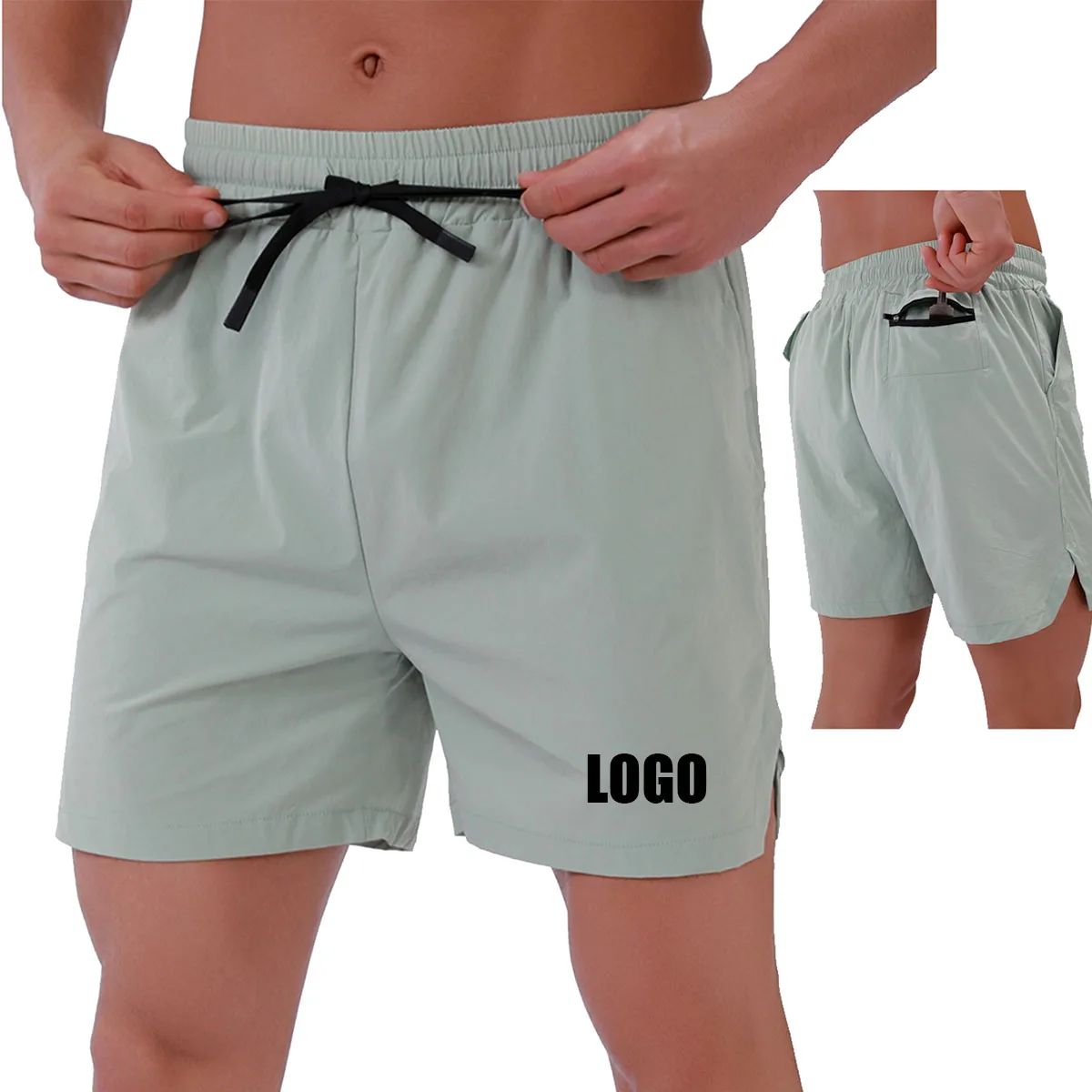 

Мужские летние спортивные однослойные тканые шорты с логотипом для фитнеса, бега, велоспорта, фитнеса, быстросохнущие шорты