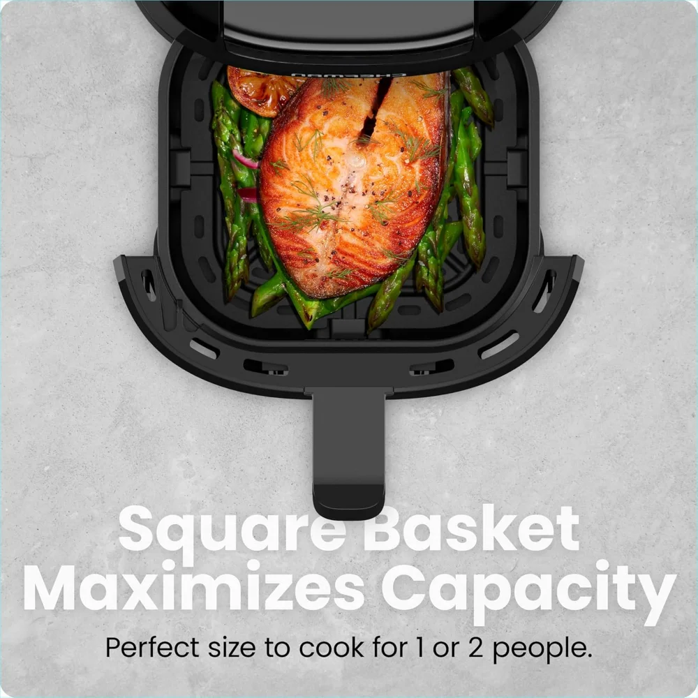 2 Qt Mini Air Fryer – Digital Space-Saving Compact Air Fryer with Nonstick and Dishwasher Safe Basket, Quick & Easy Meals in