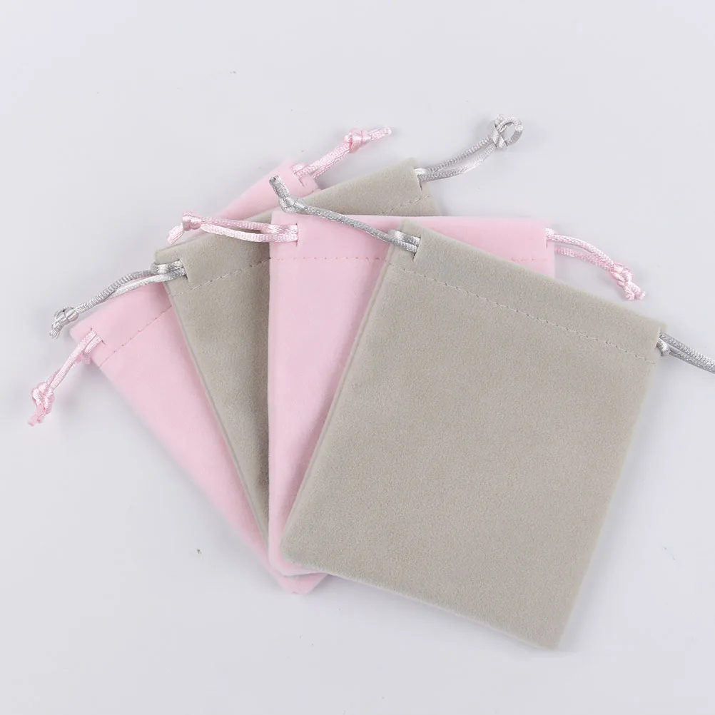 

6 Pcs Jewelry Bags Flannel Drawstring Mini Gift Pouches For Wedding Party Christmas Storage Travel Sample Beads Packaging Boxes