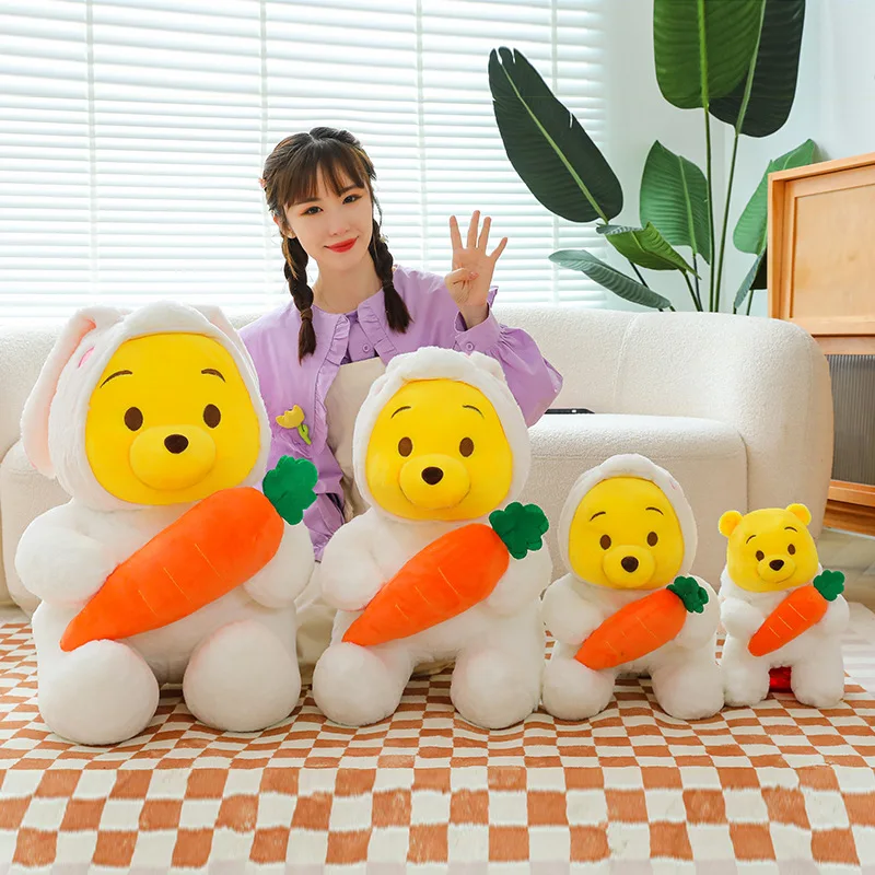 ตุ๊กตาดิสนีย์ แครอท แรบบิท วินนี่ แบร์ ตุ๊กตาผ้าพลัฌน่ารัก การ์ตูนแปลงร่างได้ ของเล่นสำหรับเด็ก ของขวัญวันเกิด/คริสต์มาส