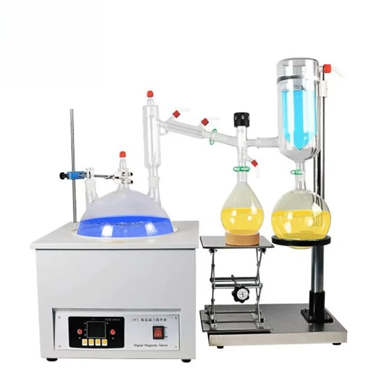 Laboratory Home Distillery Short Path Distillation Kit with Heating Mantle Magnetic Stirrer and Cooling Condenser