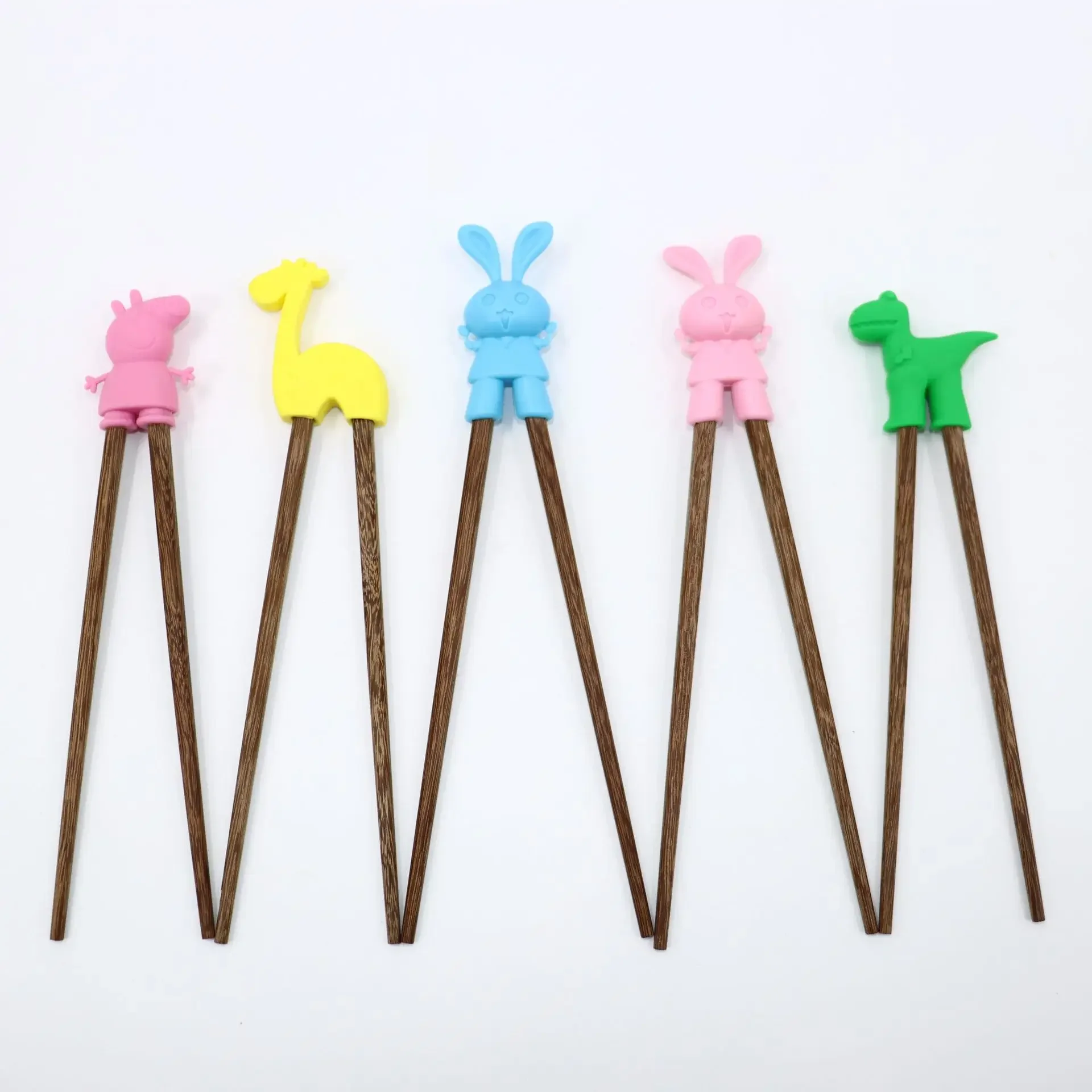 1 Pair Cartoon Animal Head Chopsticks Children Eating Training Chopsticks Baby Safty Learning Chopsticks Reusable Tableware