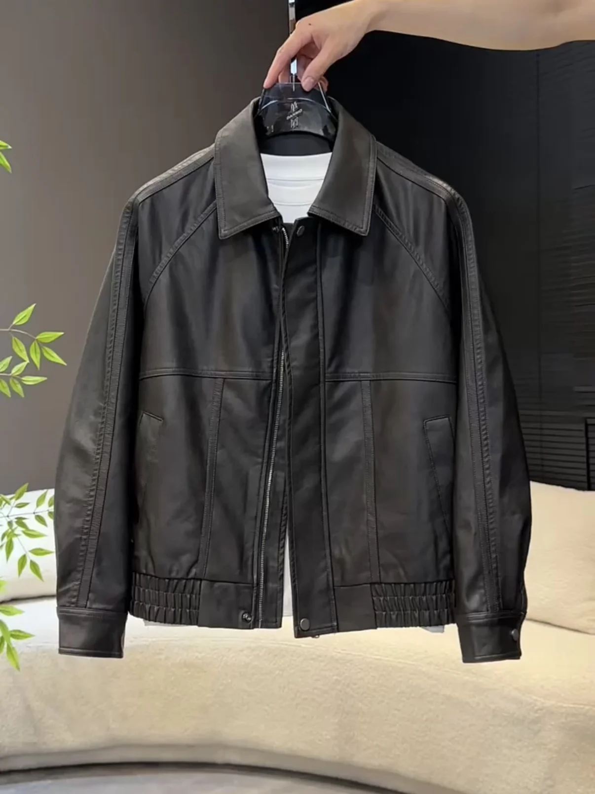 

American Retro Waed Pilot Leather Jaet Men's Outerwear Spring Autumn Winter New Sle High Sensation Windproof Long Sv...