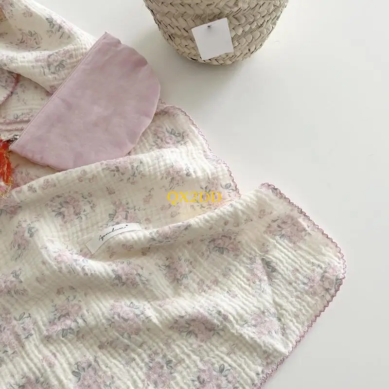 

QX2D двухслойные хлопковые муслиновые пеленальные одеяла, детские пеленальные одеяла для младенцев