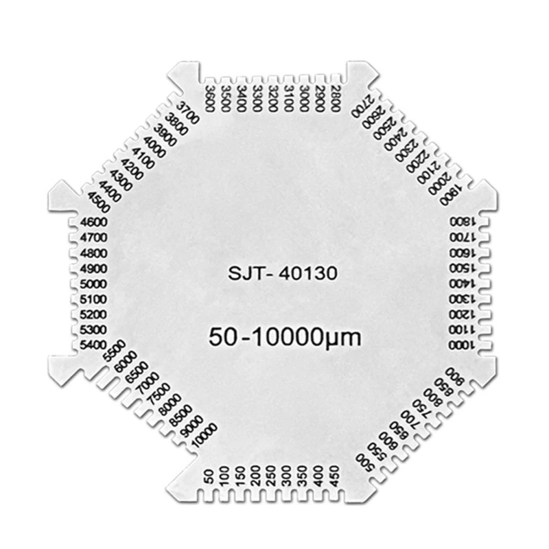 

Professional Octagonal Wet Film Comb Thickness Gauge Card 50-10000um Measurement Thickness for Paint Coating Dropship