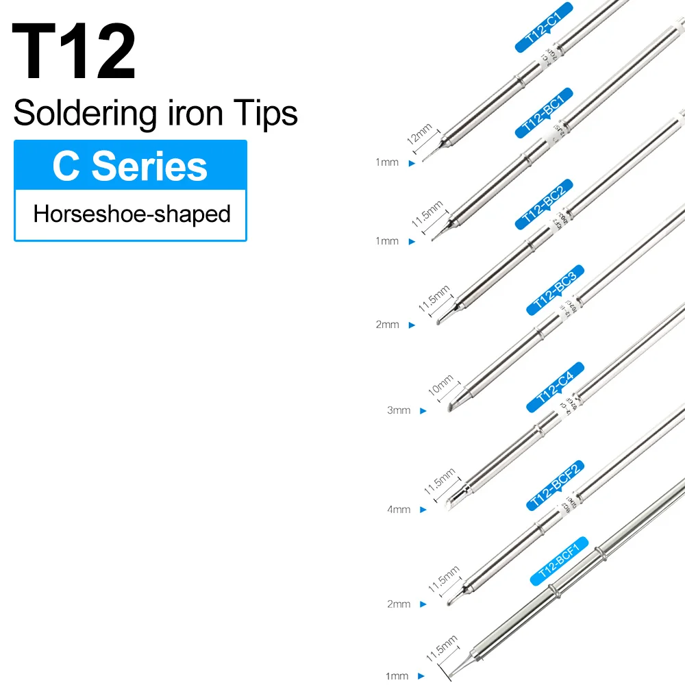 T12 Soldering Iron Tips T12-BC2 C1 K KU KR KF KL ILS I C4 D24 D16 D12 D32 D52 J02 JL02 B2 BC3 for T12 Hakko FX951 FX950 FM203