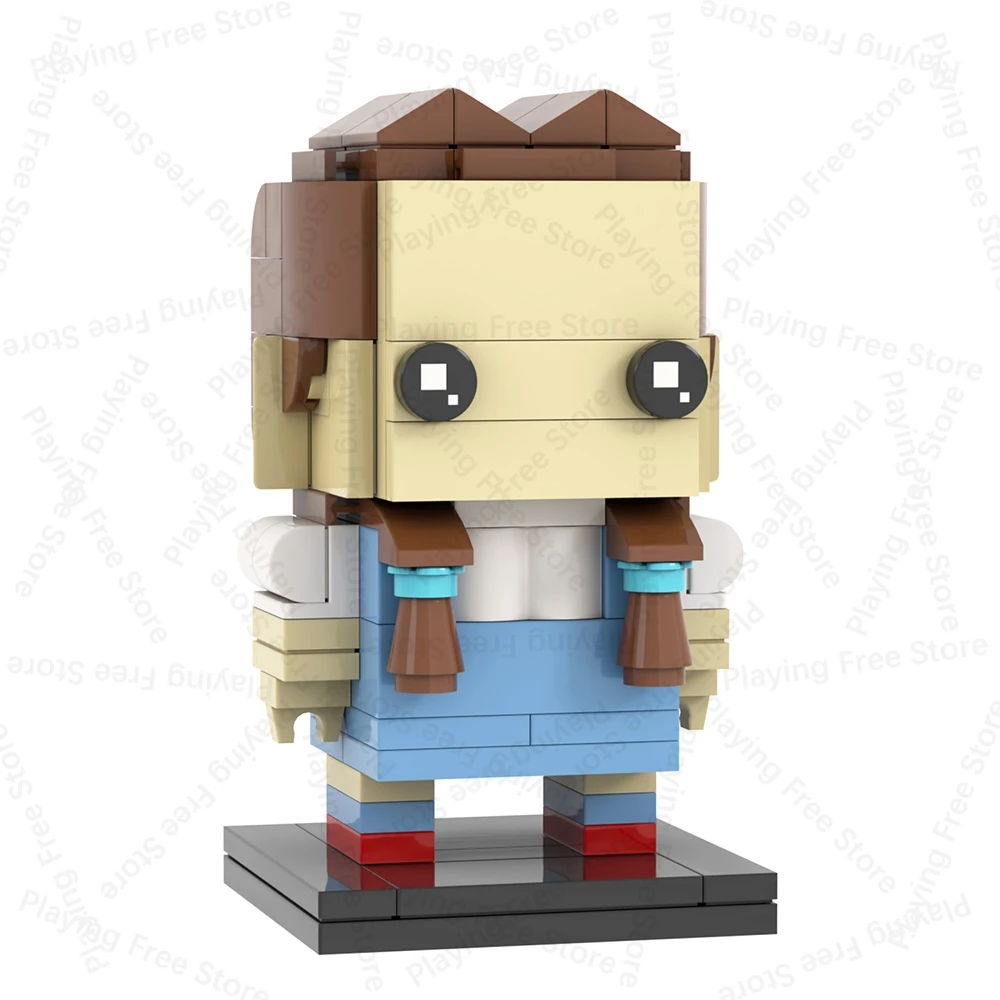 MOC شخصيات الفيلم السحري Brickheadz الخيال الطوب الأربعاء دوروثي متوافق ألعاب مكعبات البناء للأطفال الكبار هدية DIY بها بنفسك #6